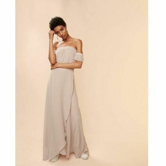 express Dresses & Skirts - NEW Express Chiffon Ruffle Off The Shoulder Maxi D